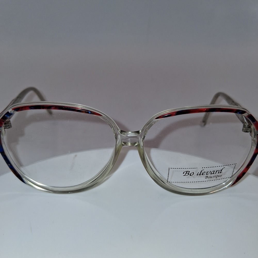 Boulevard Boutique Eyeglasses Frames 2102  52-18-135 Blue/Crystal FRAMES ONLY